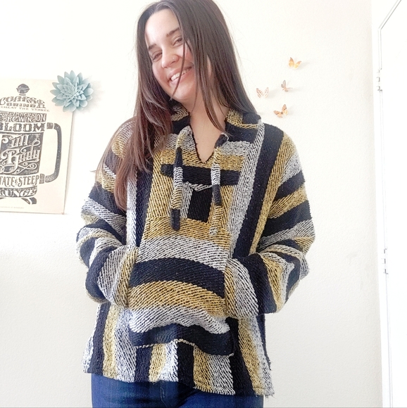 Woven Striped Drug Rug Skater Hoodie - Picture 5 of 5